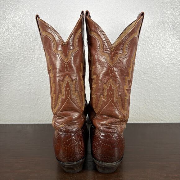 Panhandle Slim Western Boots Mens US 8 D Brown Leather Cowboy Mid Calf Pull On main image 5
